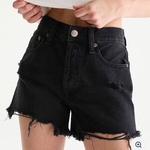 NWT Aerie 90s high waisted jean cutoffs black wash size 4